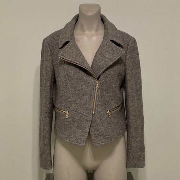 Ann Taylor Grey Moto Jacket - Picture 4 of 10
